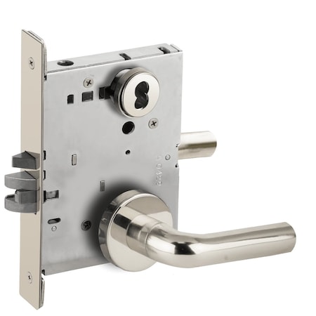 Schlage Grade 1 Entrance Office Mortise Lock, SFIC Prep Less Core, 02 Lever, A Rose, Bright Chrome Finish, F L9050B 02A 625
